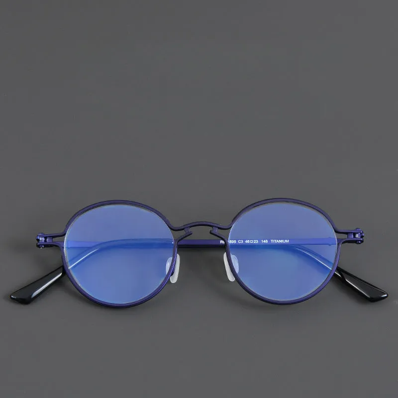 Kian Titanium Vintage Round Eyeglasses Frames