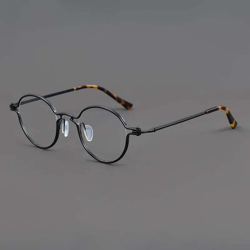 Kian Titanium Vintage Round Eyeglasses Frames