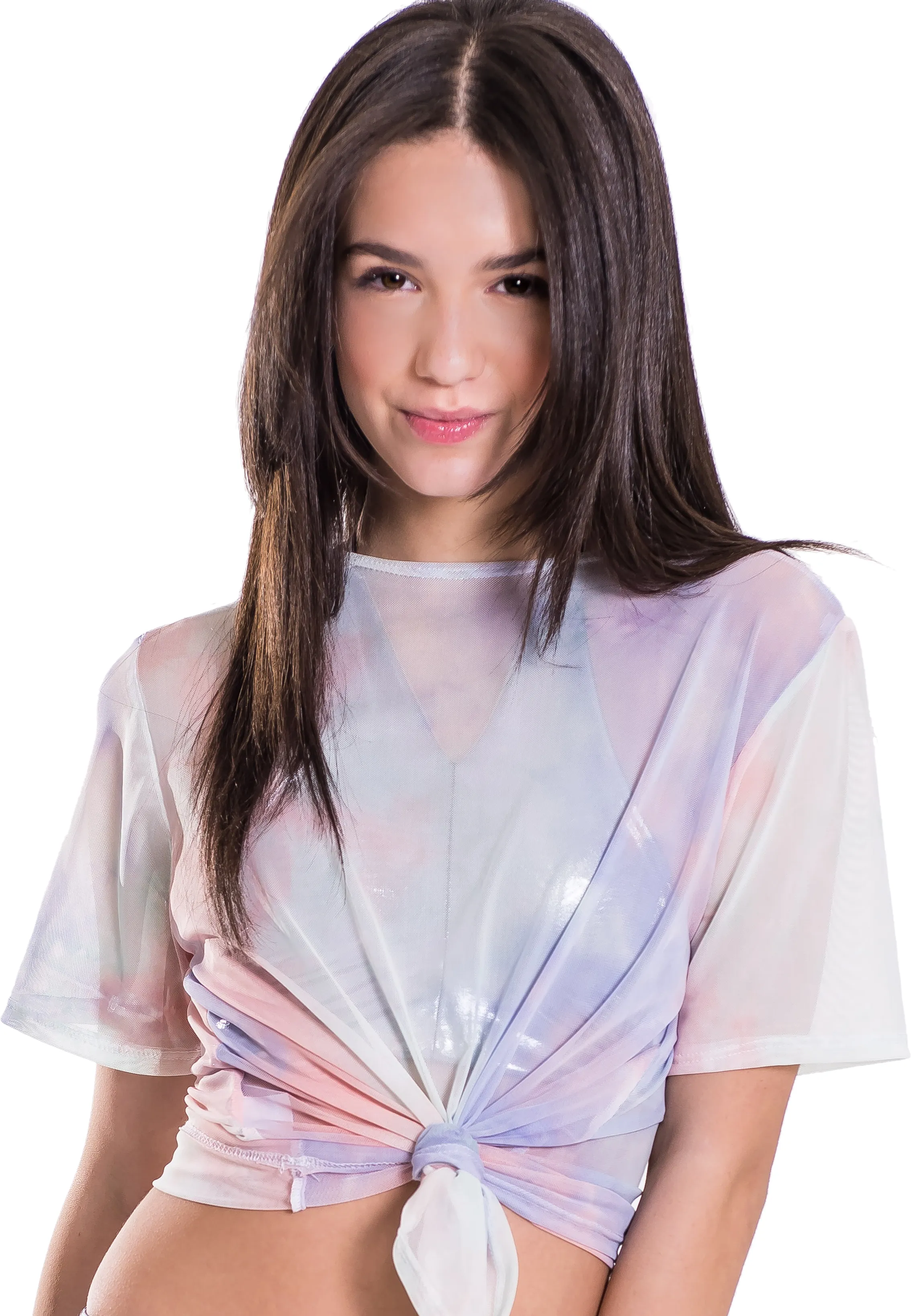 Kids Tie - Dye Mesh Knot Front Top
