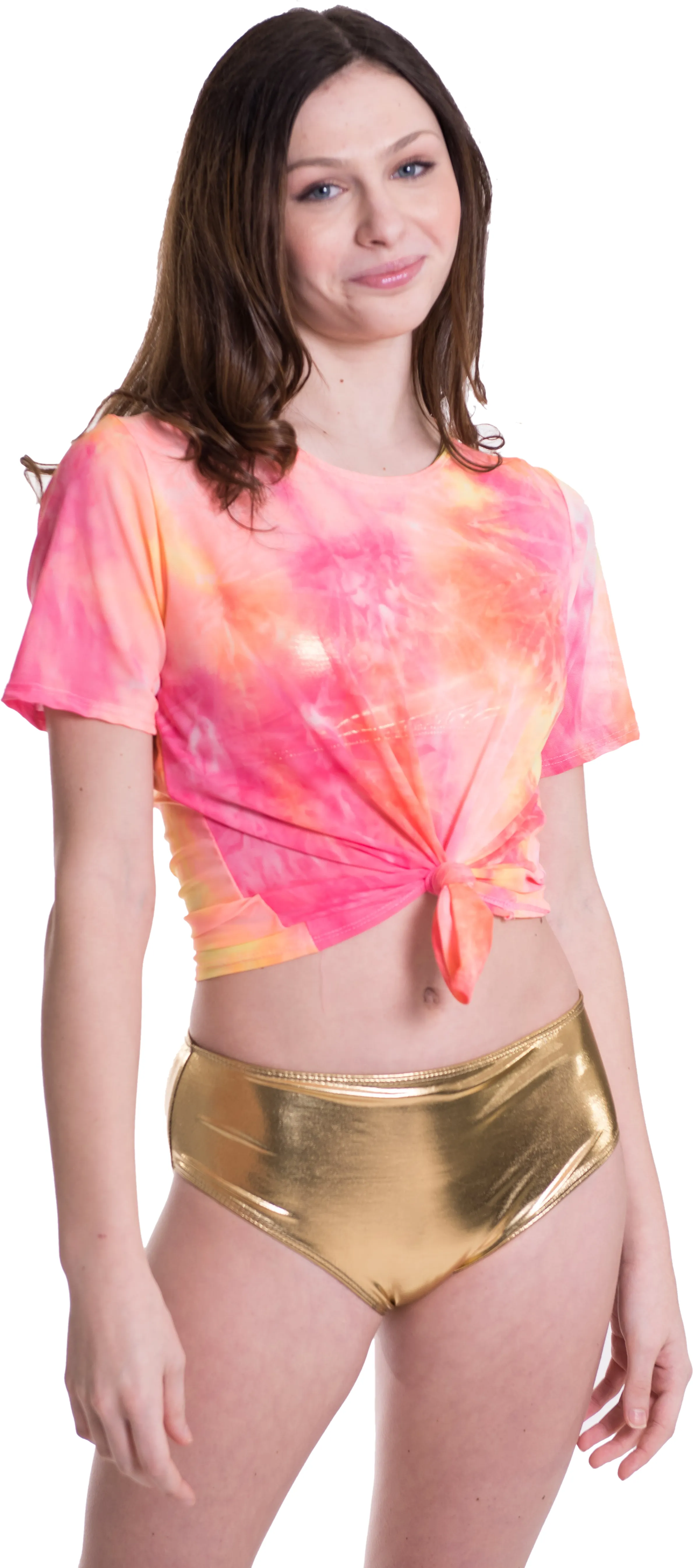 Kids Tie - Dye Mesh Knot Front Top