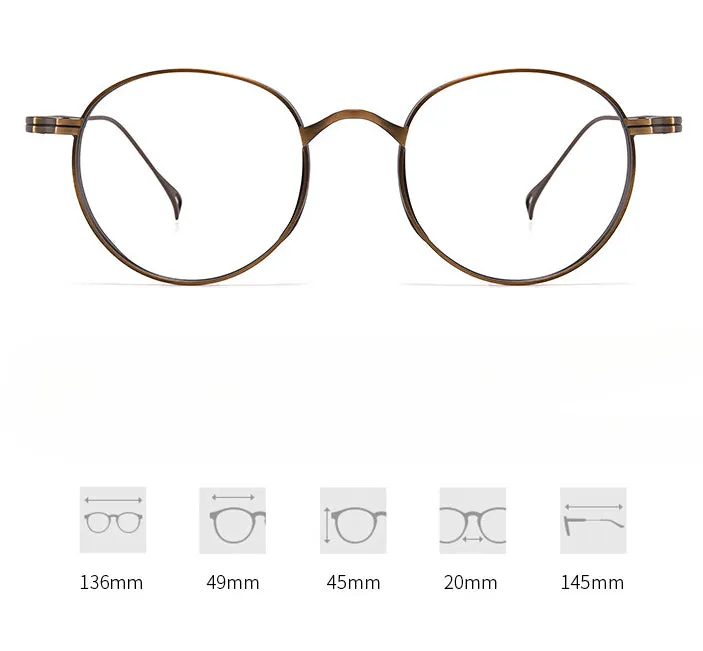Kylar Titanium Vintage Round Eyeglasses Frames