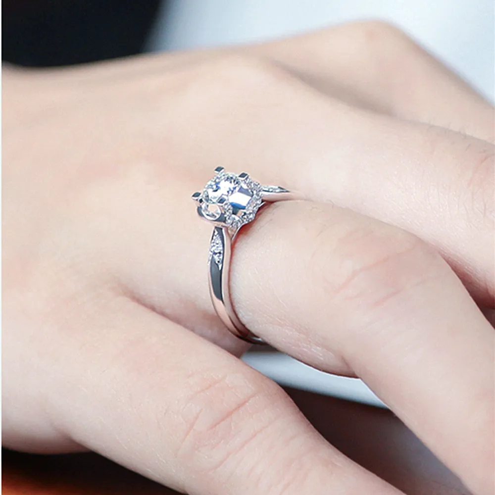 Lab-Grown Diamond Bull Head Paved Band Engagement Ring