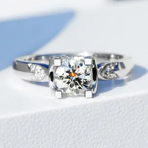 Lab-Grown Diamond Bull Head Paved Band Engagement Ring