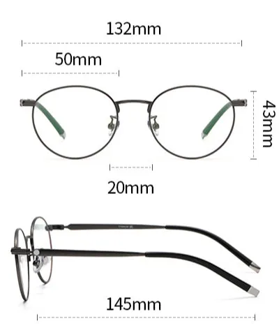 Lachlan Titanium Round Glasses Frame