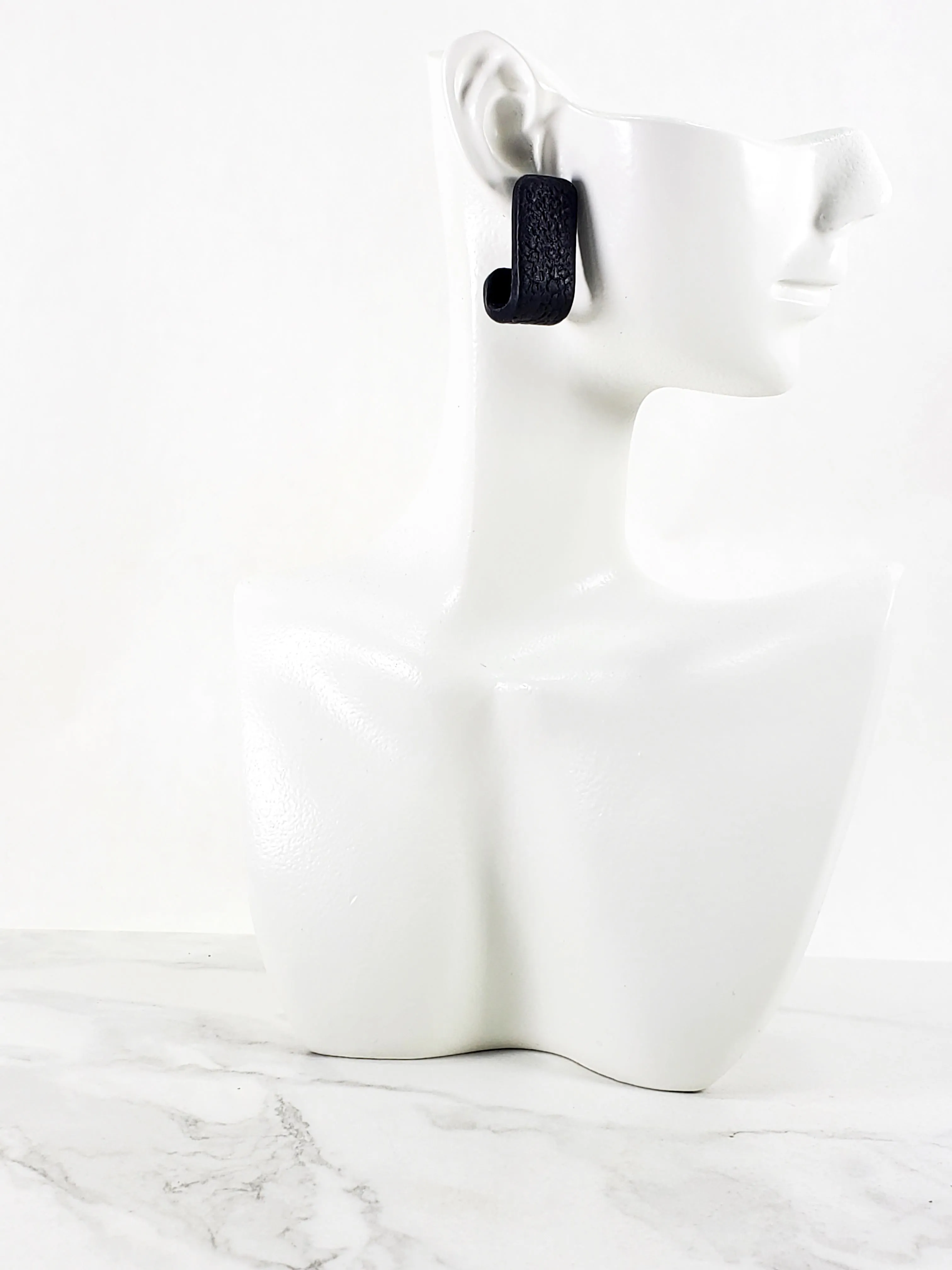 Large Black Huggie Earrings - Solid Color for a Bold Statement