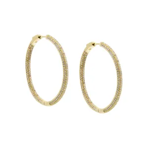 Large CZ Pave Open Hoop Earring