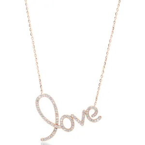 Large Script Love Necklace