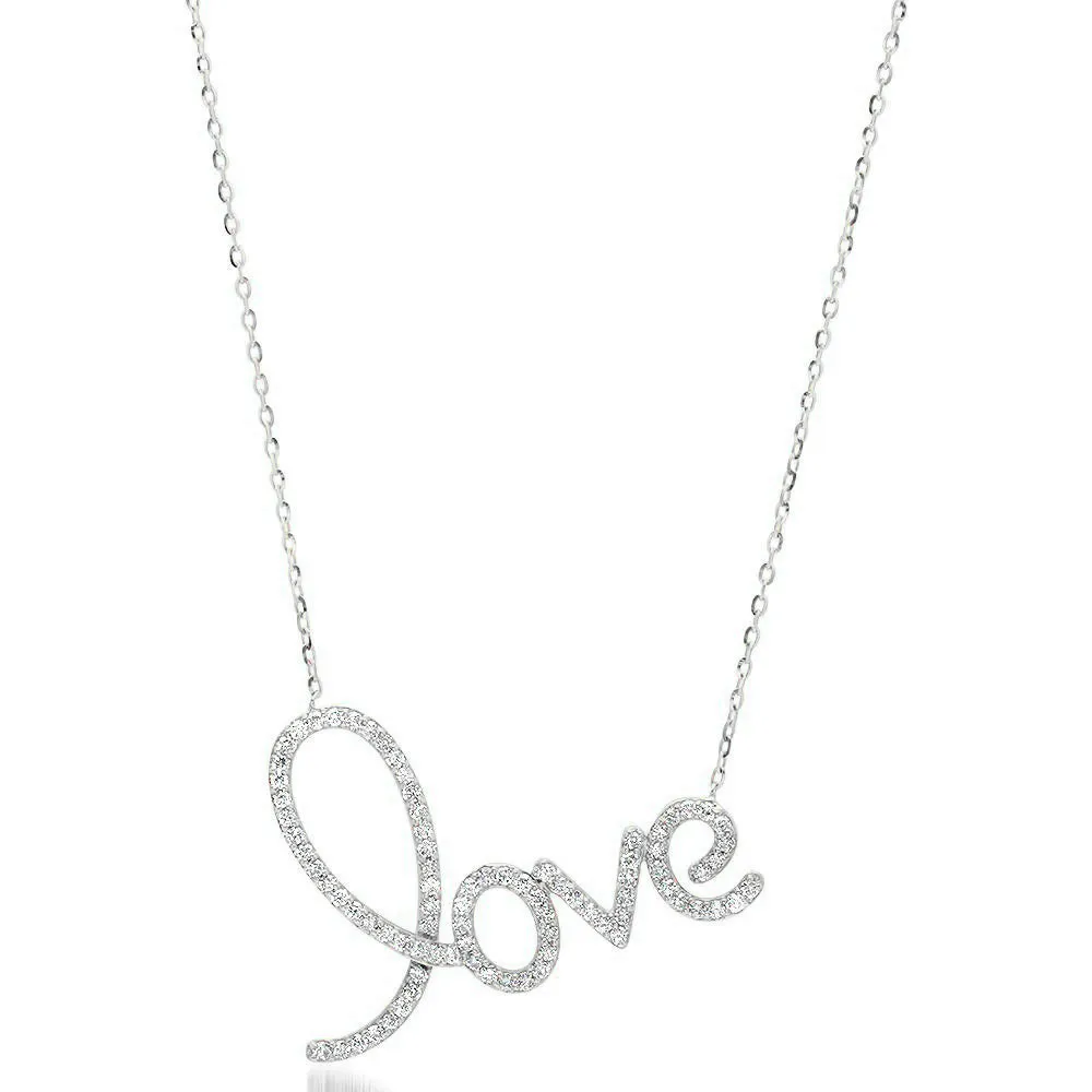 Large Script Love Necklace