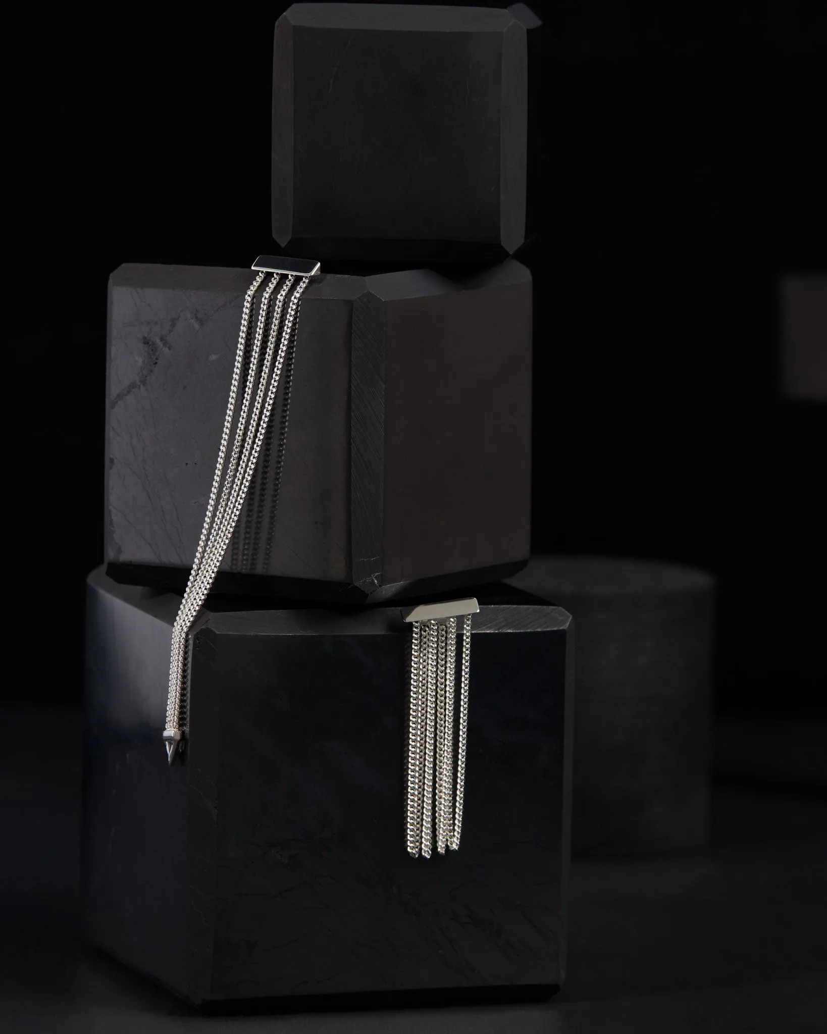 Levitate Sterling Silver Drop Earrings - Versatile Jewelry for Women, 2 7/8" Long Waterfall Design
