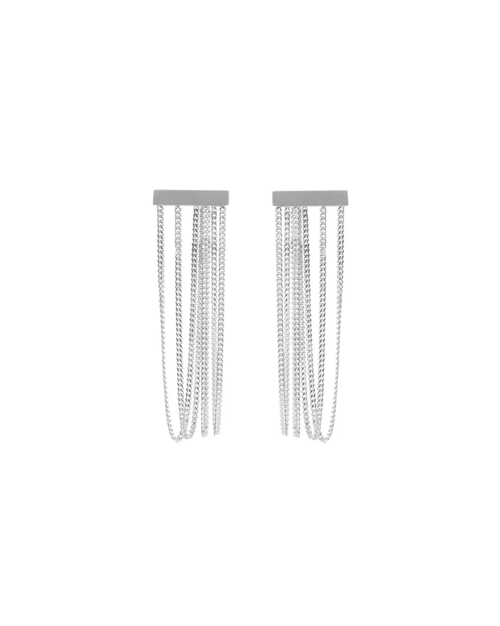 Levitate Sterling Silver Drop Earrings - Versatile Jewelry for Women, 2 7/8" Long Waterfall Design