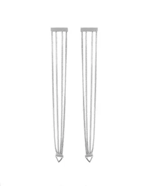 Levitate Sterling Silver Drop Earrings - Versatile Jewelry for Women, 2 7/8" Long Waterfall Design