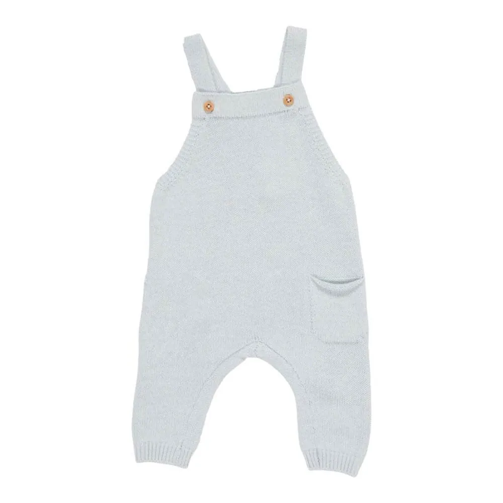 Little Dutch Knitted Dungarees - Soft Blue