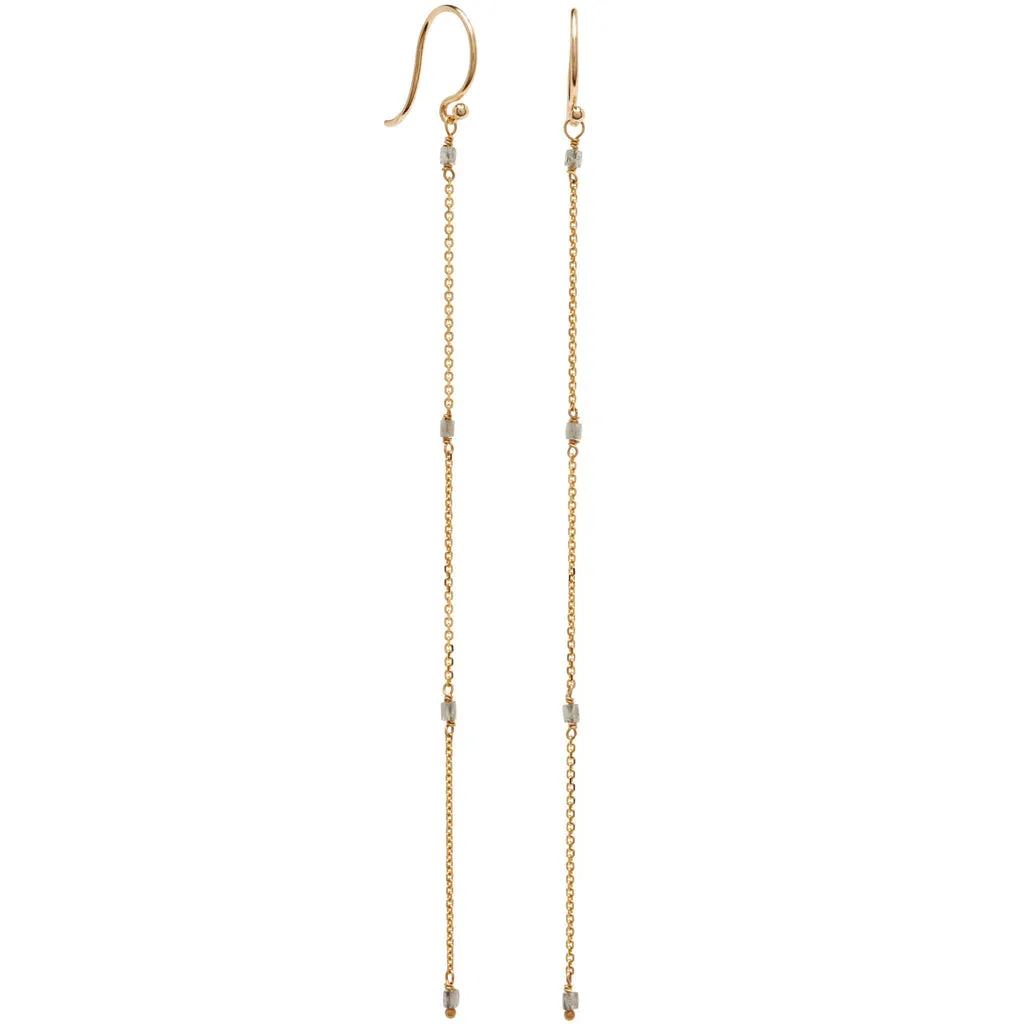 Long Slinky Diamond Line Earrings