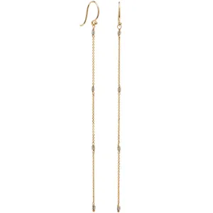Long Slinky Diamond Line Earrings