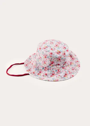 Louisa Floral Beach Hat in Pink (S-M)