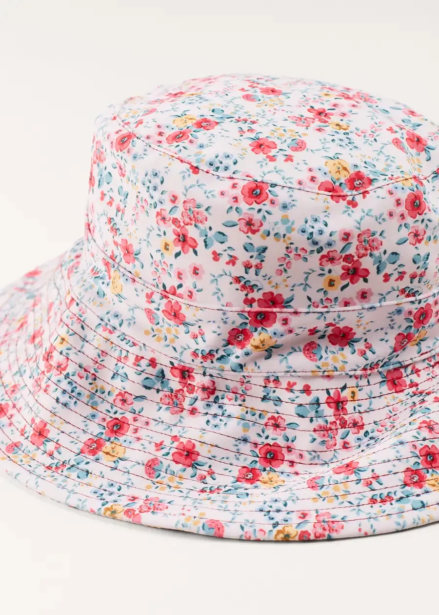 Louisa Floral Beach Hat in Pink (S-M)