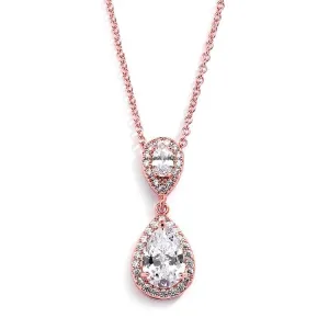 Lustrous Rose Gold Teardrop Pendant