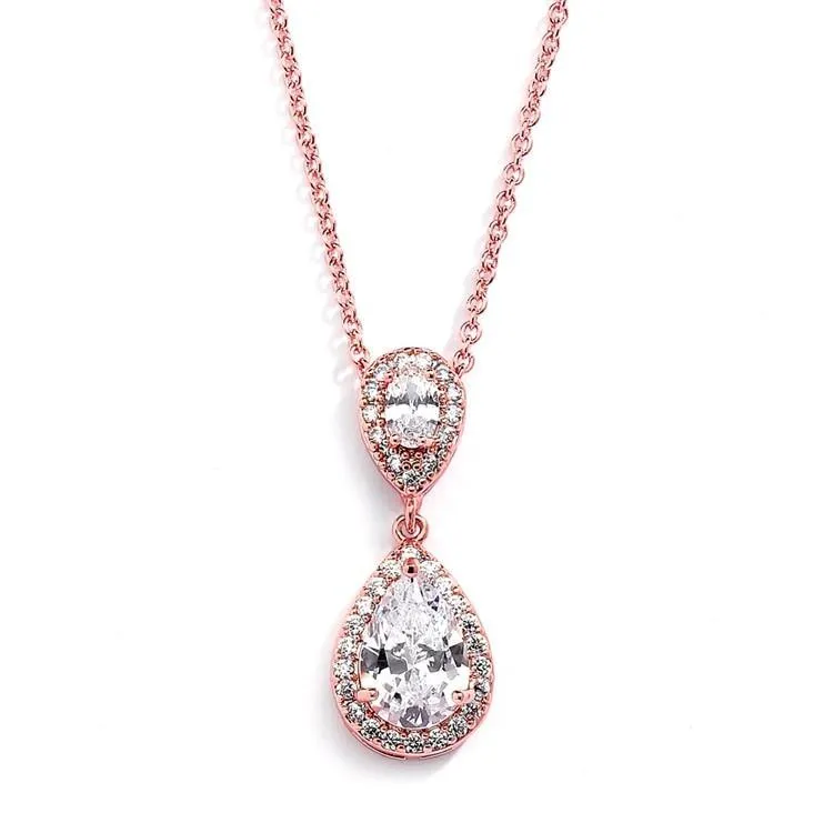 Lustrous Rose Gold Teardrop Pendant