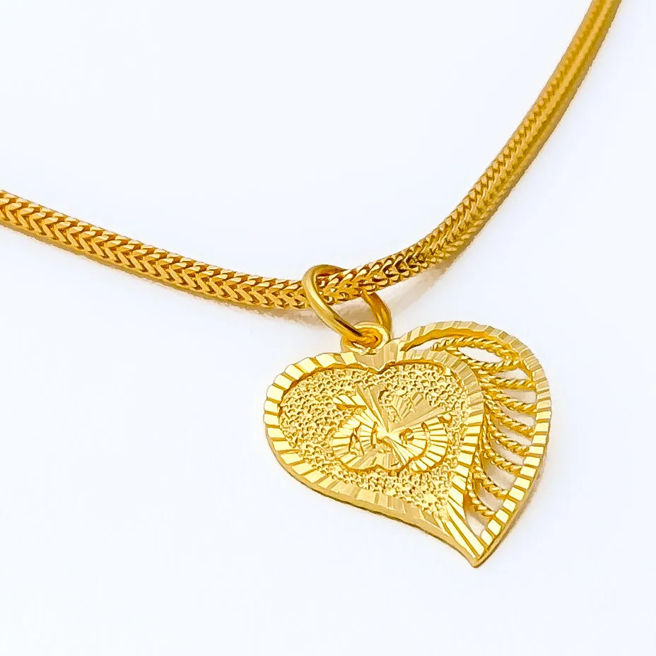 Luxurious Alluring 22k Gold Leaf Allah Pendant
