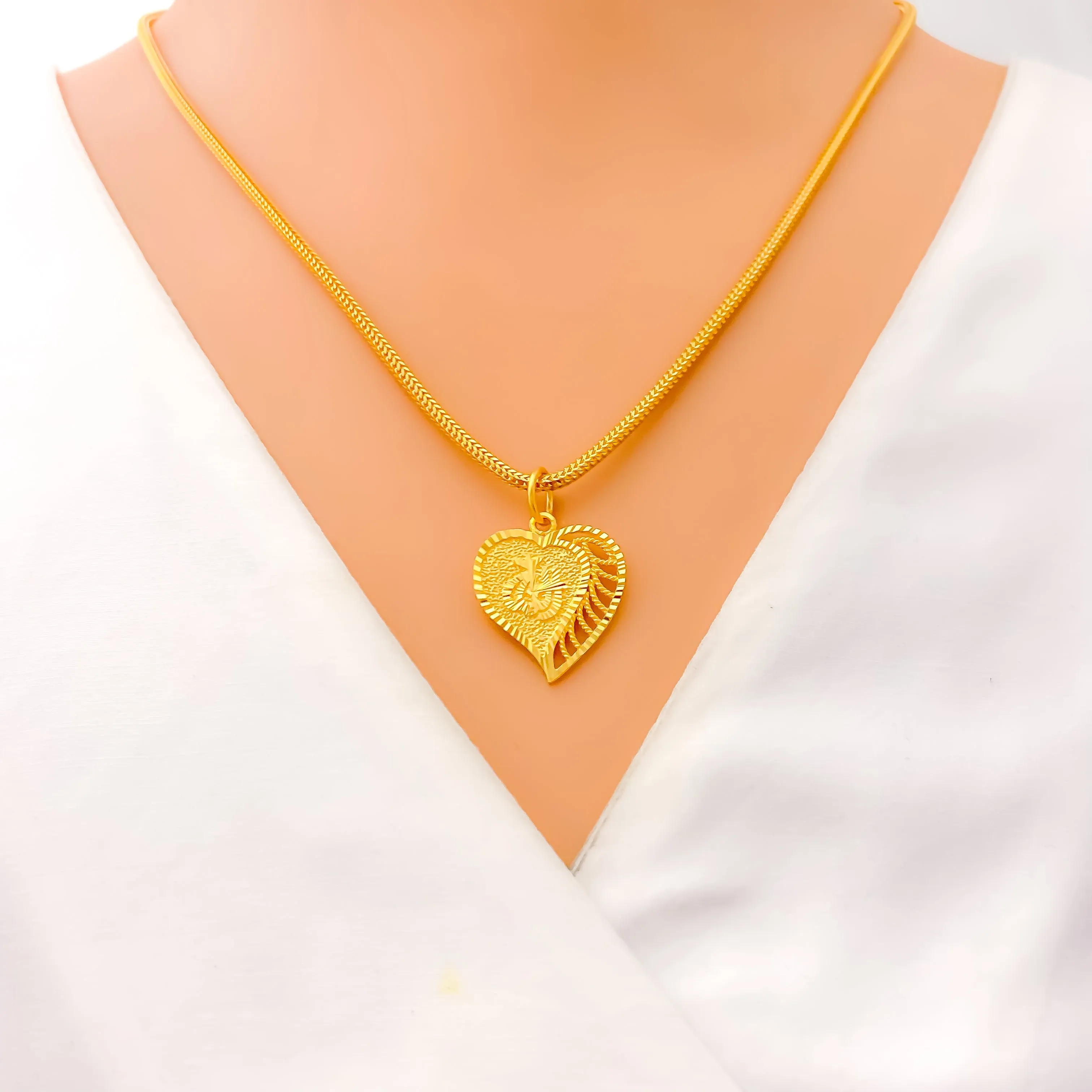 Luxurious Alluring 22k Gold Leaf Allah Pendant