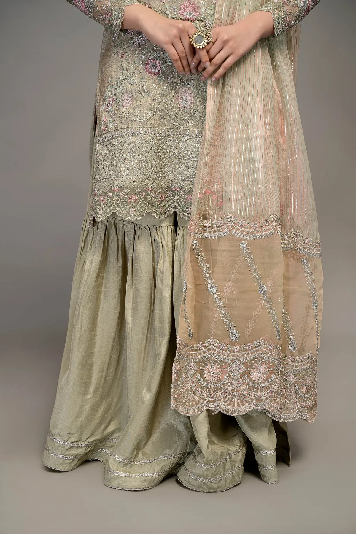 Maria B Pakistani Salwar Kameez Suit in Classical Grey Shade Party Wear