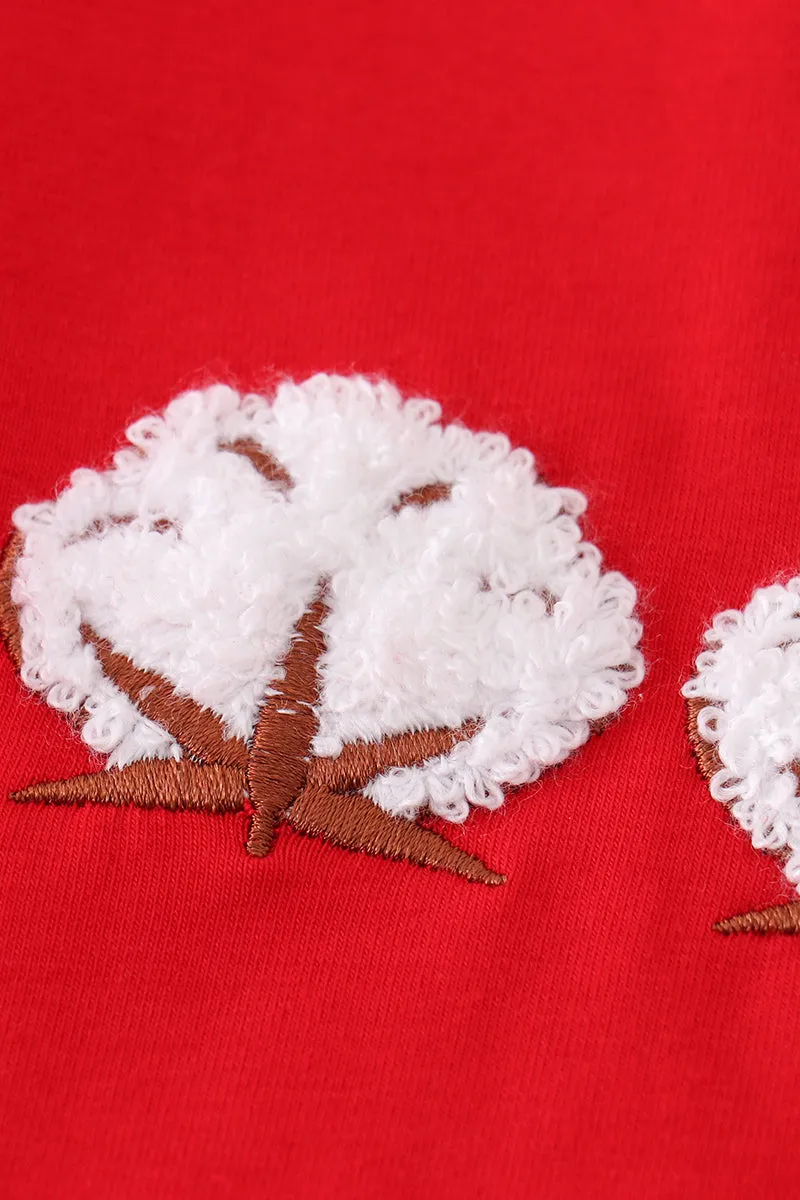 Maroon Cotton French Knot Boy Set