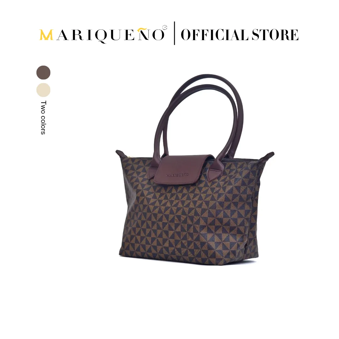 MARTHA Leather Tote in Mocha Geo