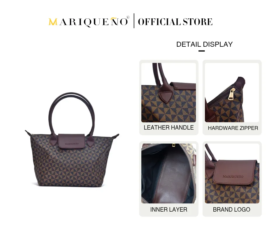 MARTHA Leather Tote in Mocha Geo