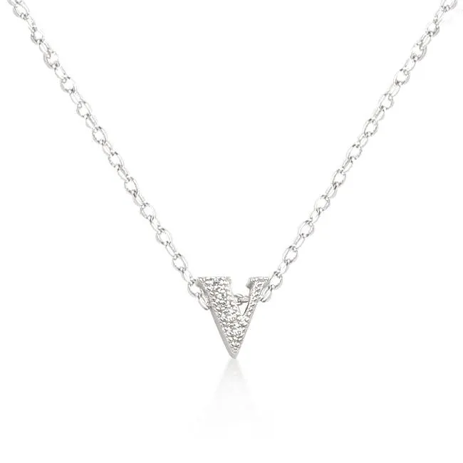 Micro-Pave Initial V Pendant