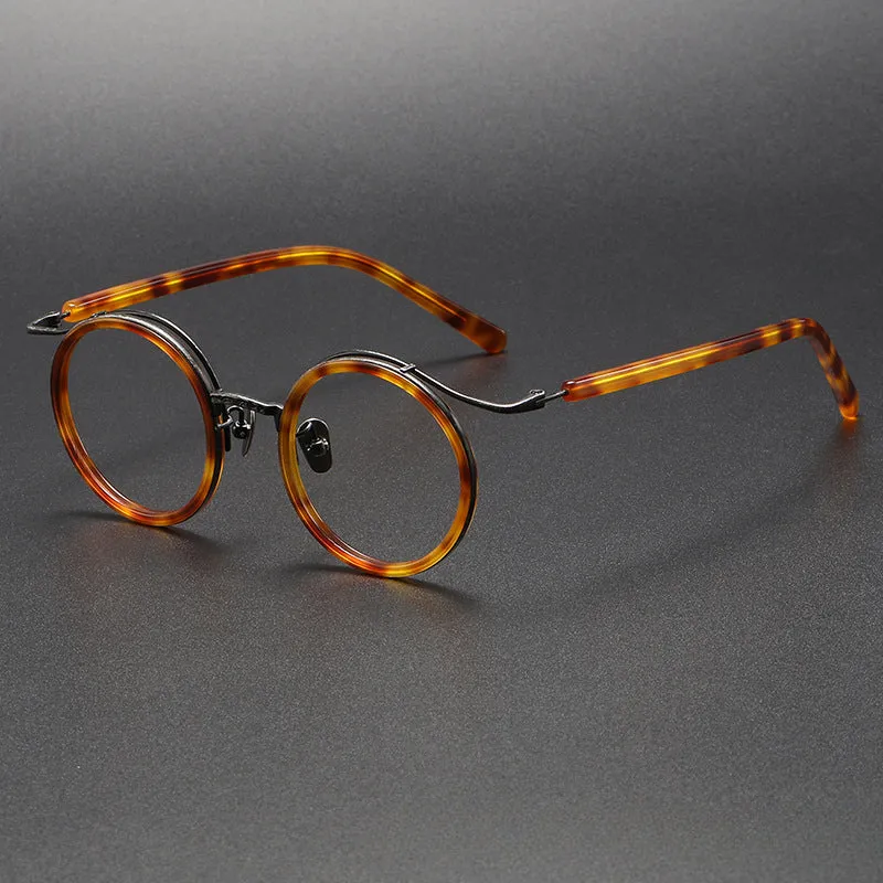 Mika Titanium Vintage Round Eyeglasses Frames