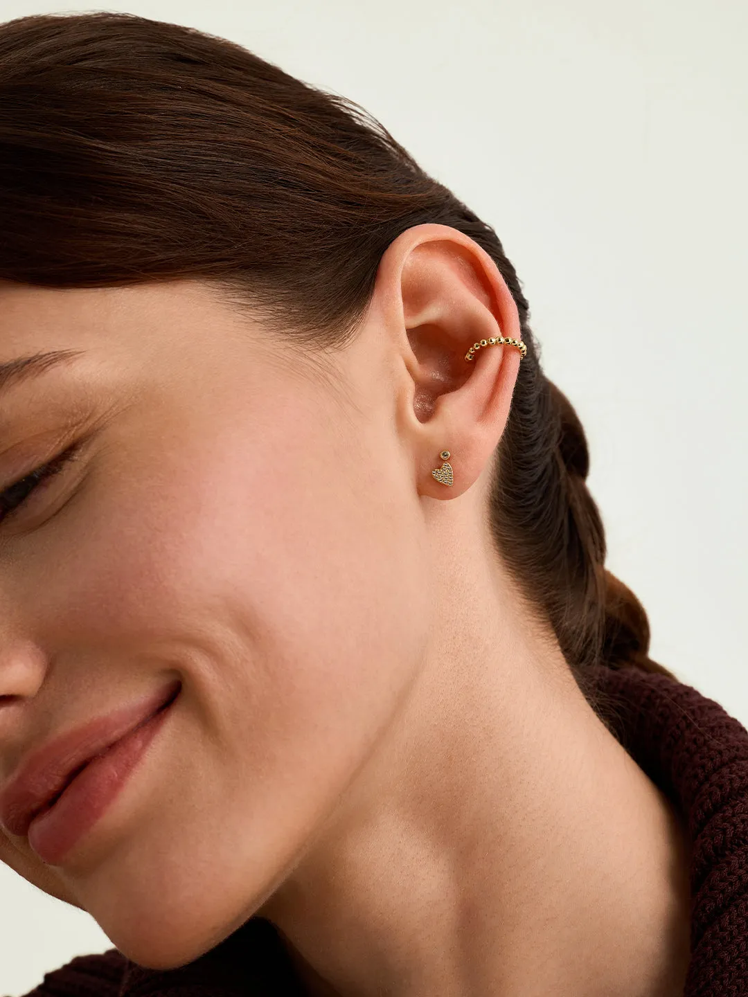 Mini Pave Heart Studs
