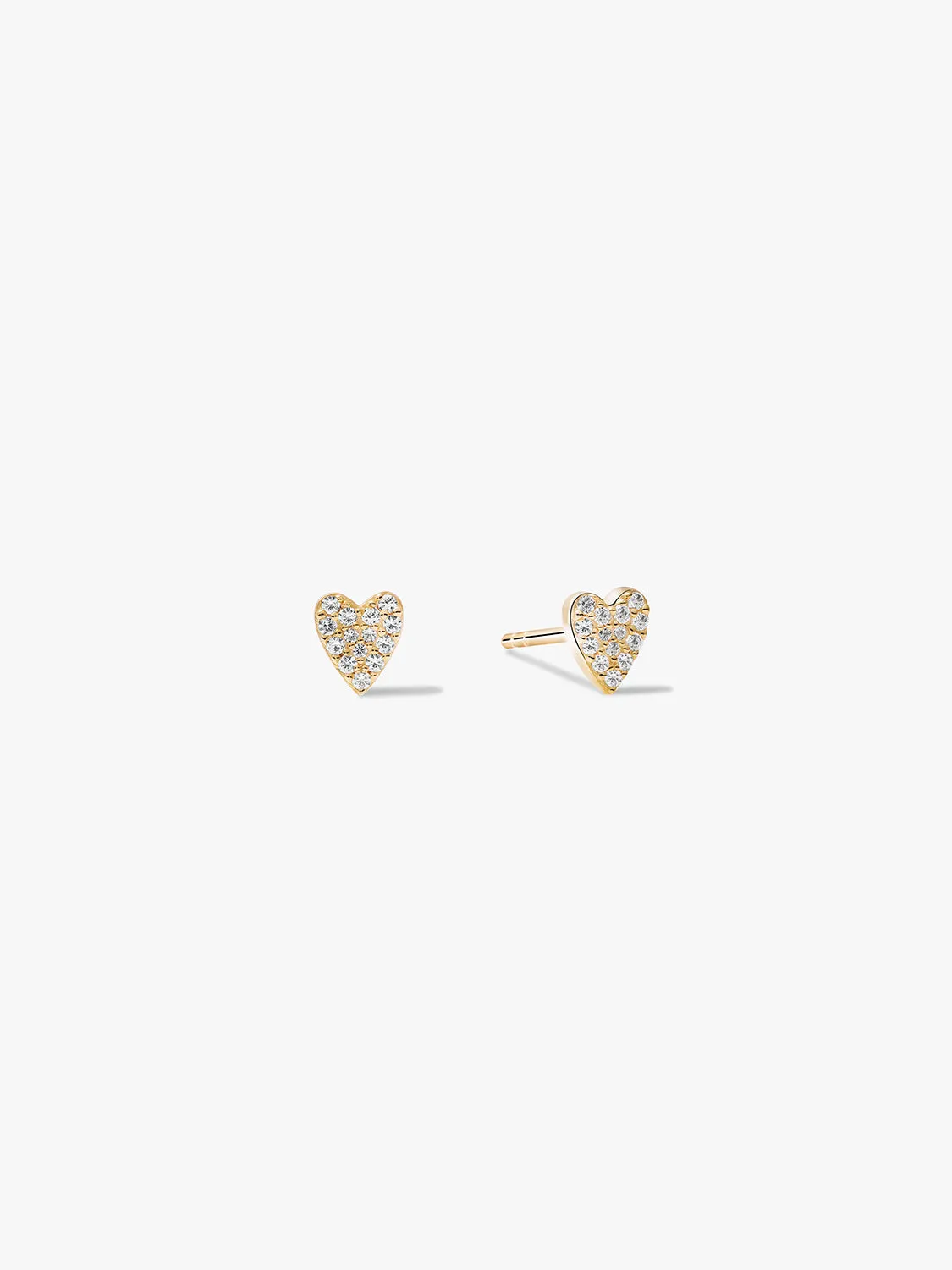 Mini Pave Heart Studs