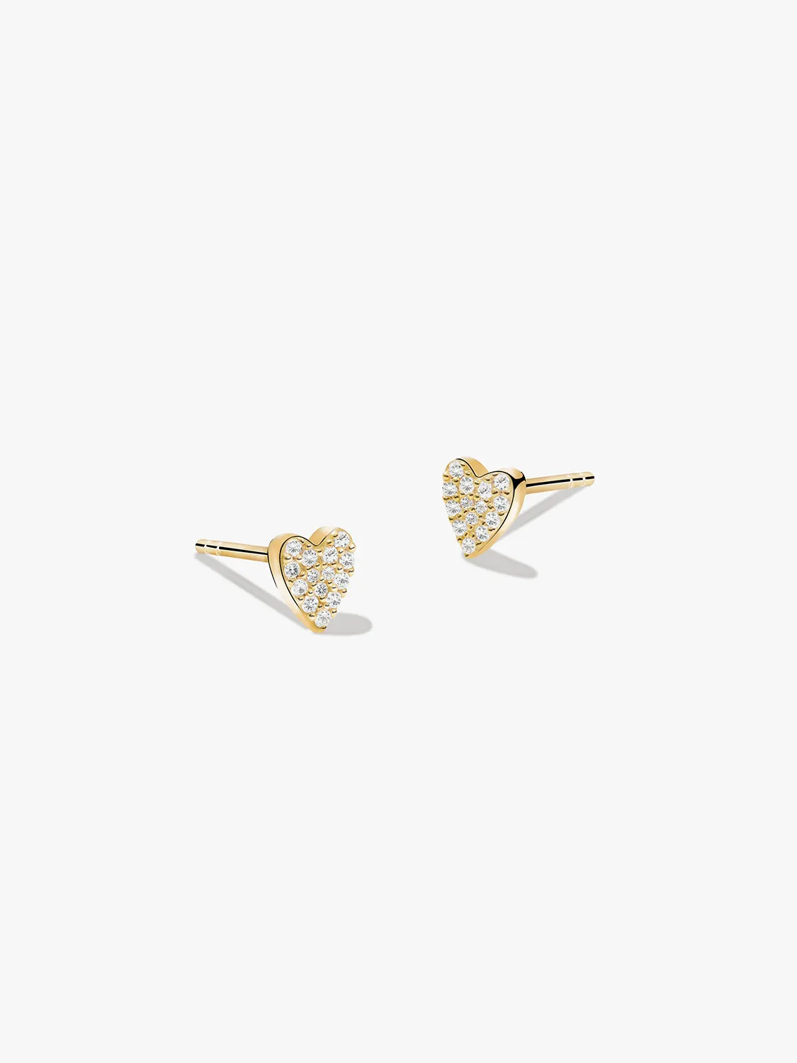 Mini Pave Heart Studs