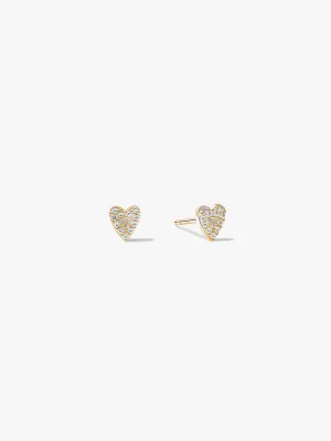 Mini Pave Heart Studs