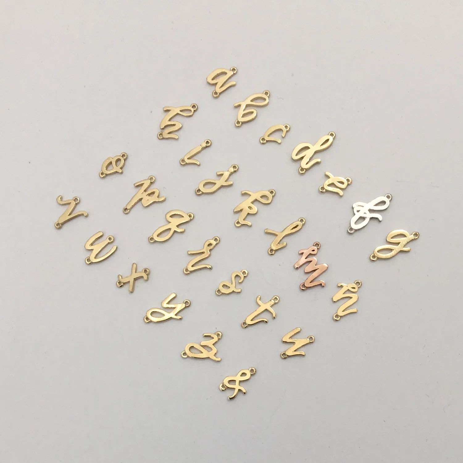 Mini Sideways Love Letter Necklace (Yellow Gold)