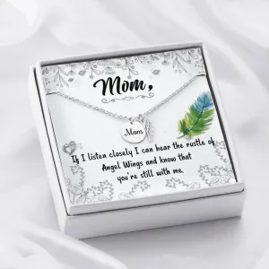 Mom Remembrance Necklace - The Rustle Of Angel Wings