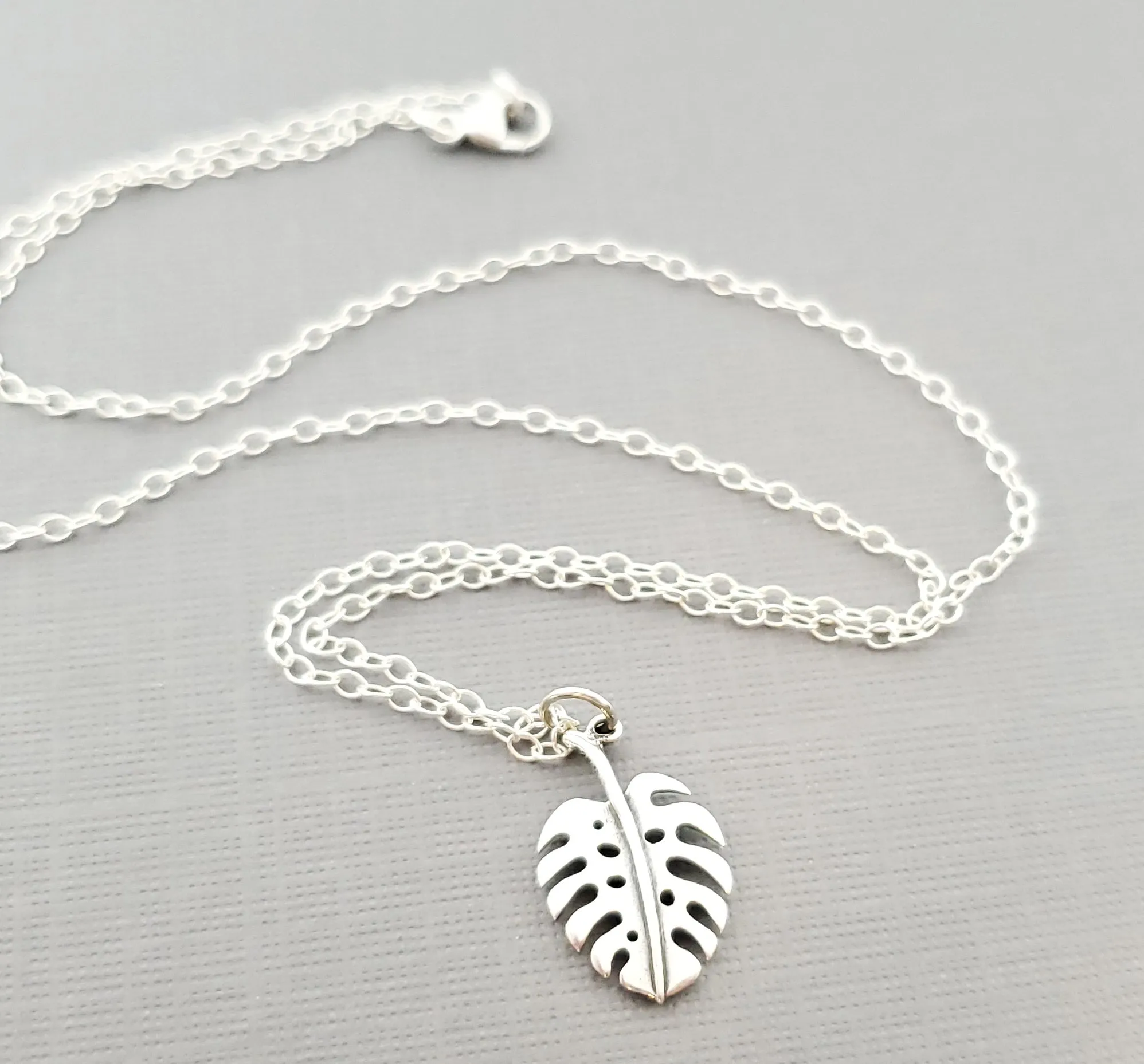 Monstera Delicioso Plant Addict Sterling Silver Necklace - Gift for Her