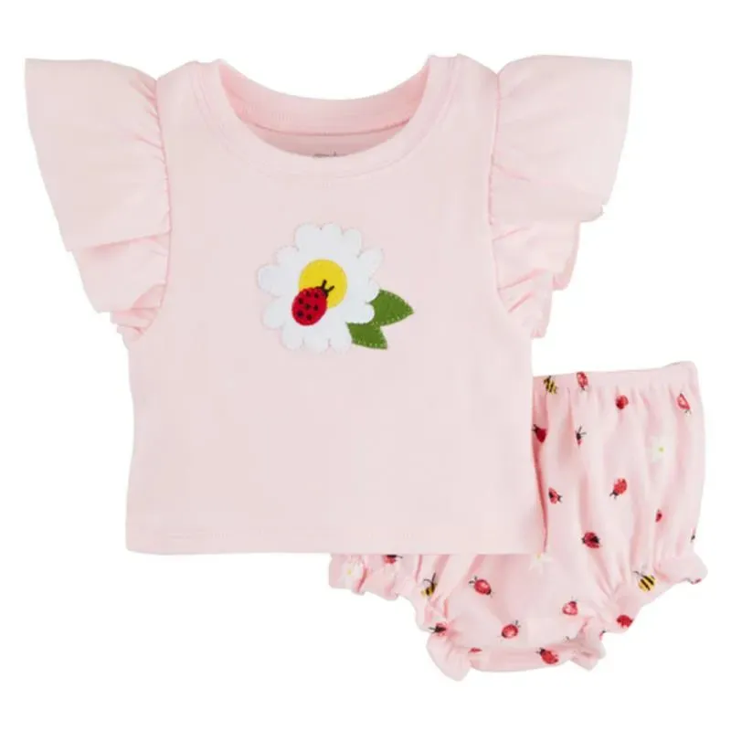 Mud Pie - Baby Girl Daisy Pinafore Set