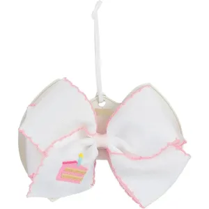 Mud Pie - Toddler Girl Cake Slice Embroidered Bow