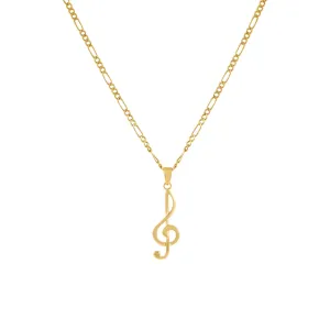 Music Note Necklace 14K