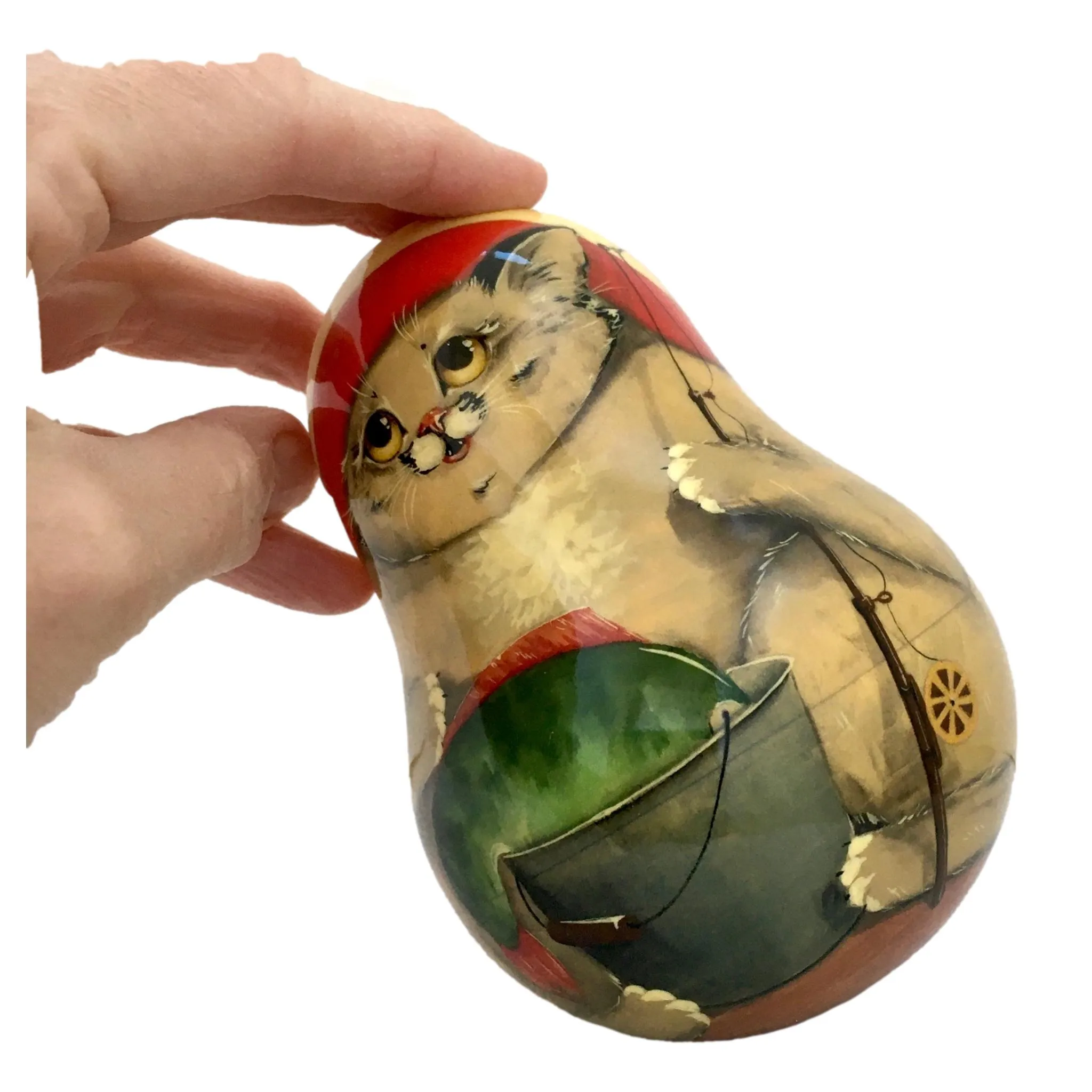 Musical Russian Doll Cat Fisherman