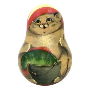 Musical Russian Doll Cat Fisherman