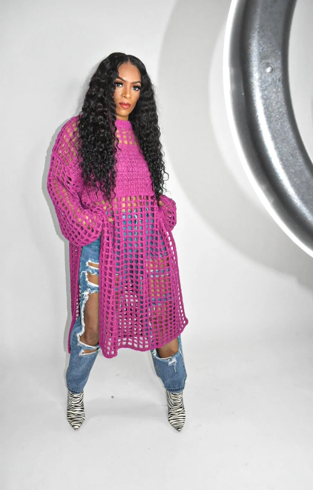 My Net Worth Sweater - Pink