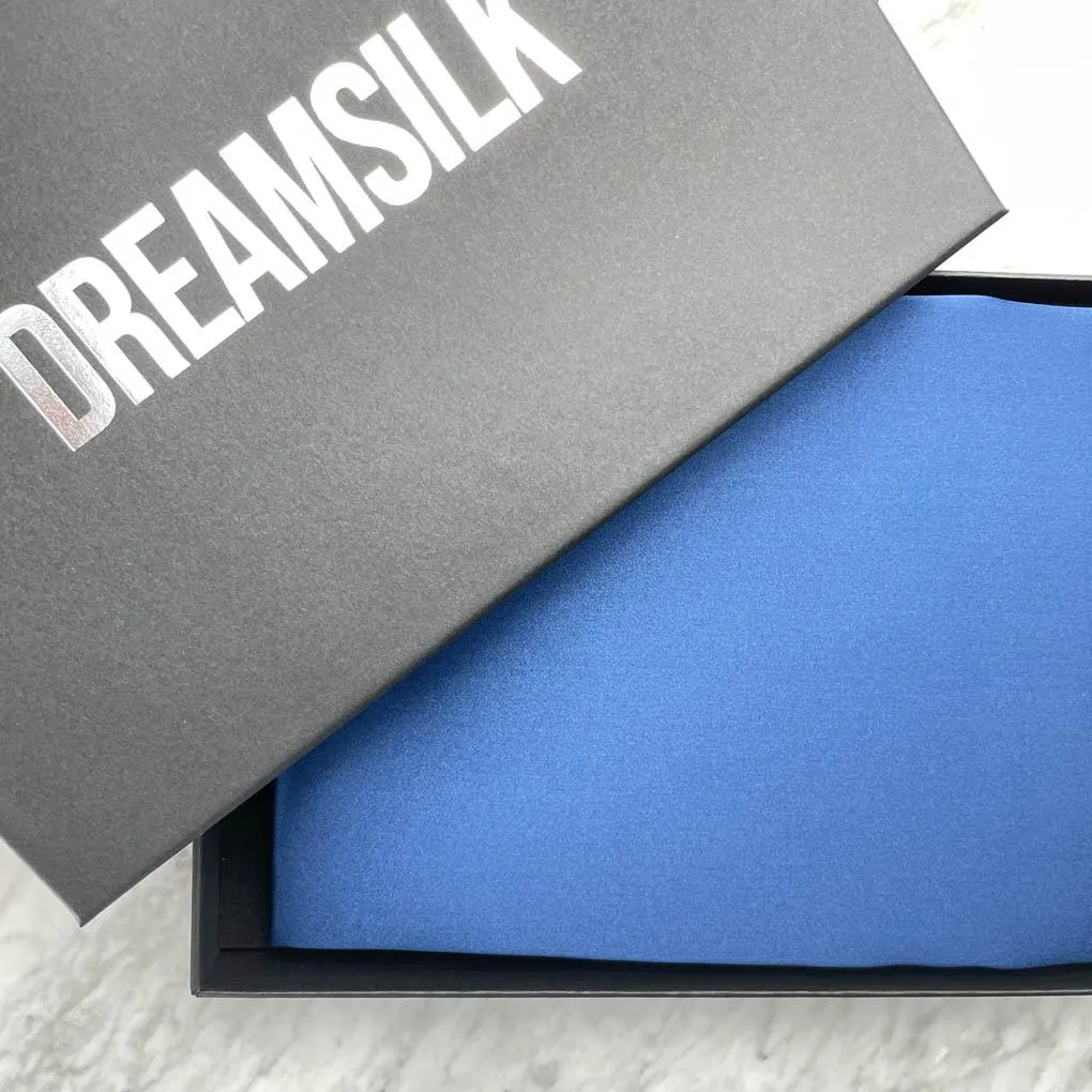 Navy Blue Silk Pillowcase - Standard