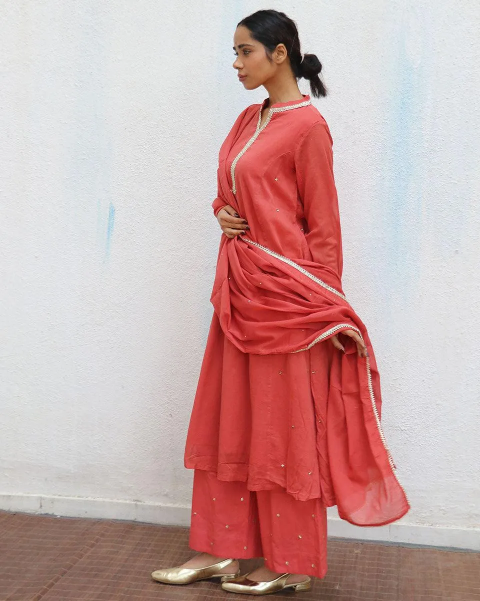 Nazmi Mul Mul Cotton Kurta Set with Dupatta Set of 3 - Jugnoo