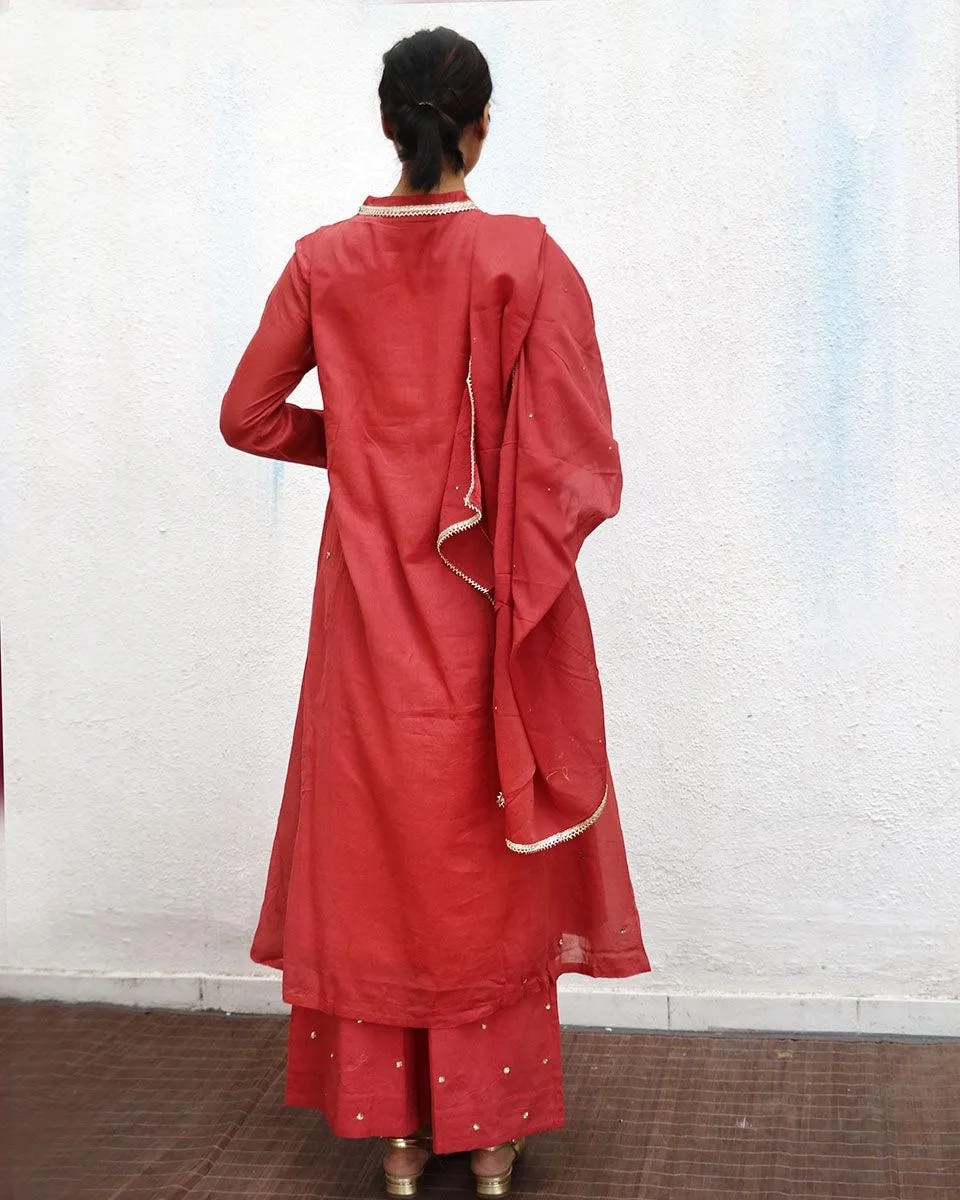 Nazmi Mul Mul Cotton Kurta Set with Dupatta Set of 3 - Jugnoo
