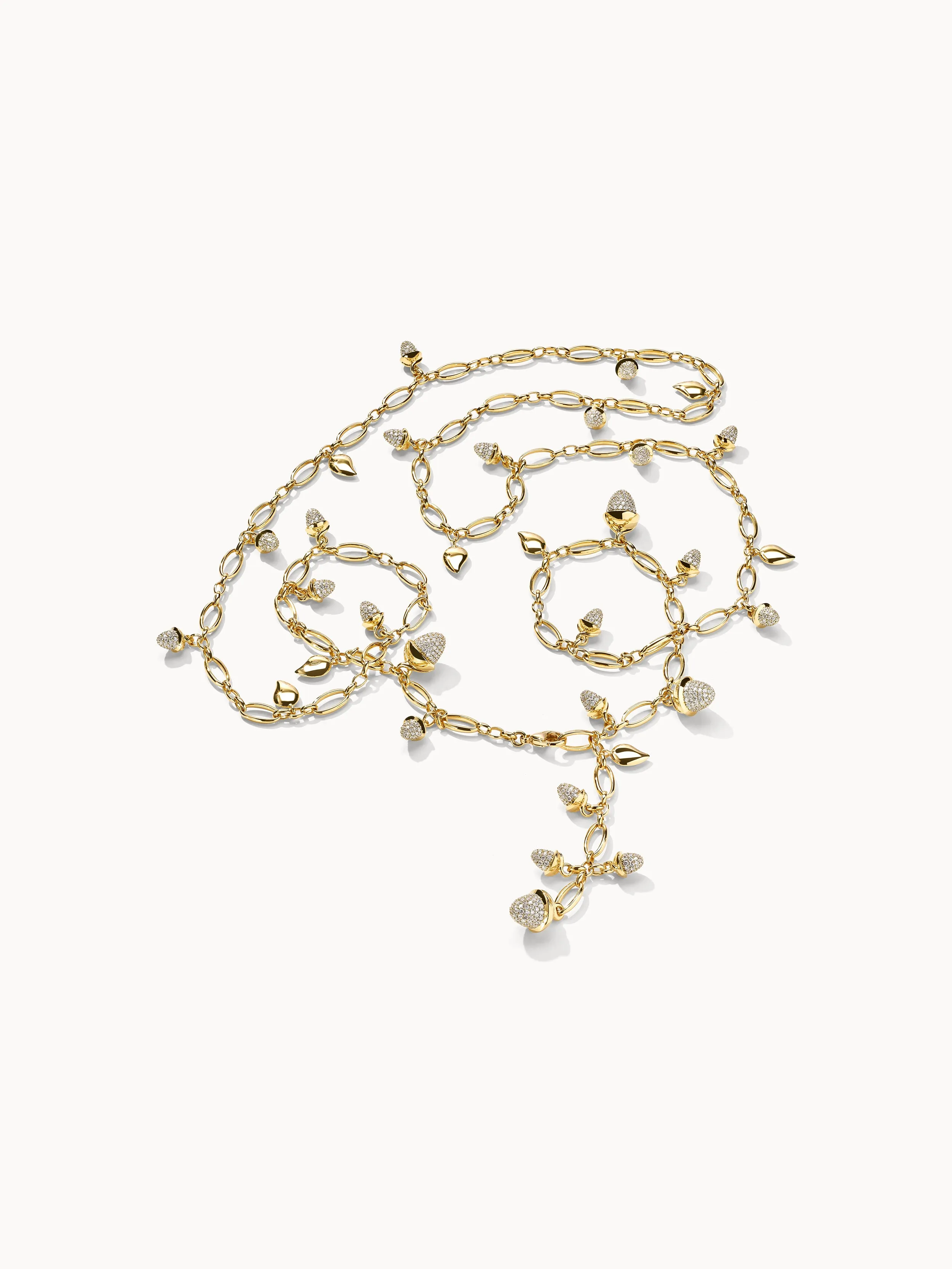 Necklace MIKADO Diamond Pavé - 100 cm with Diamond Pavé