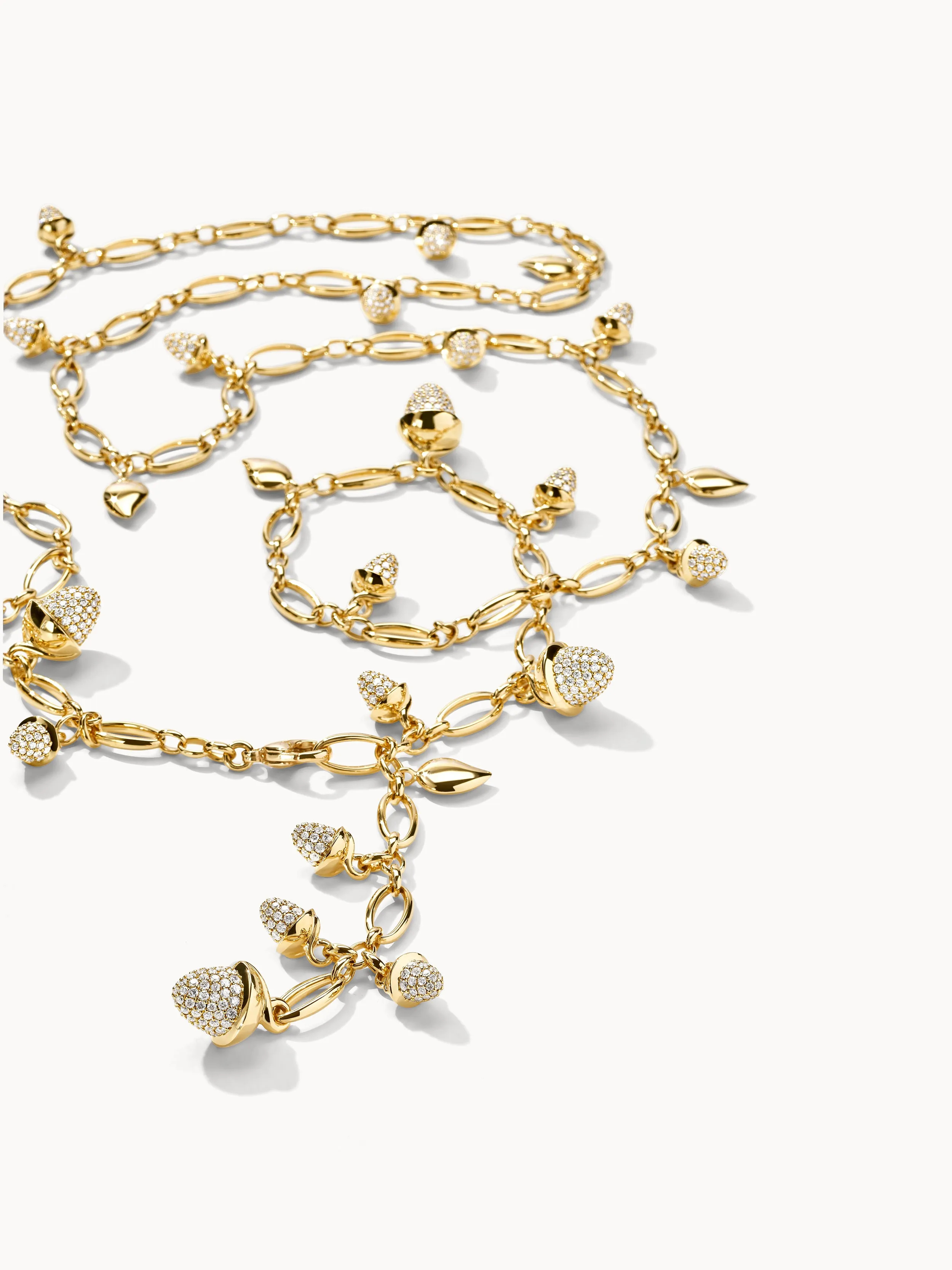 Necklace MIKADO Diamond Pavé - 100 cm with Diamond Pavé