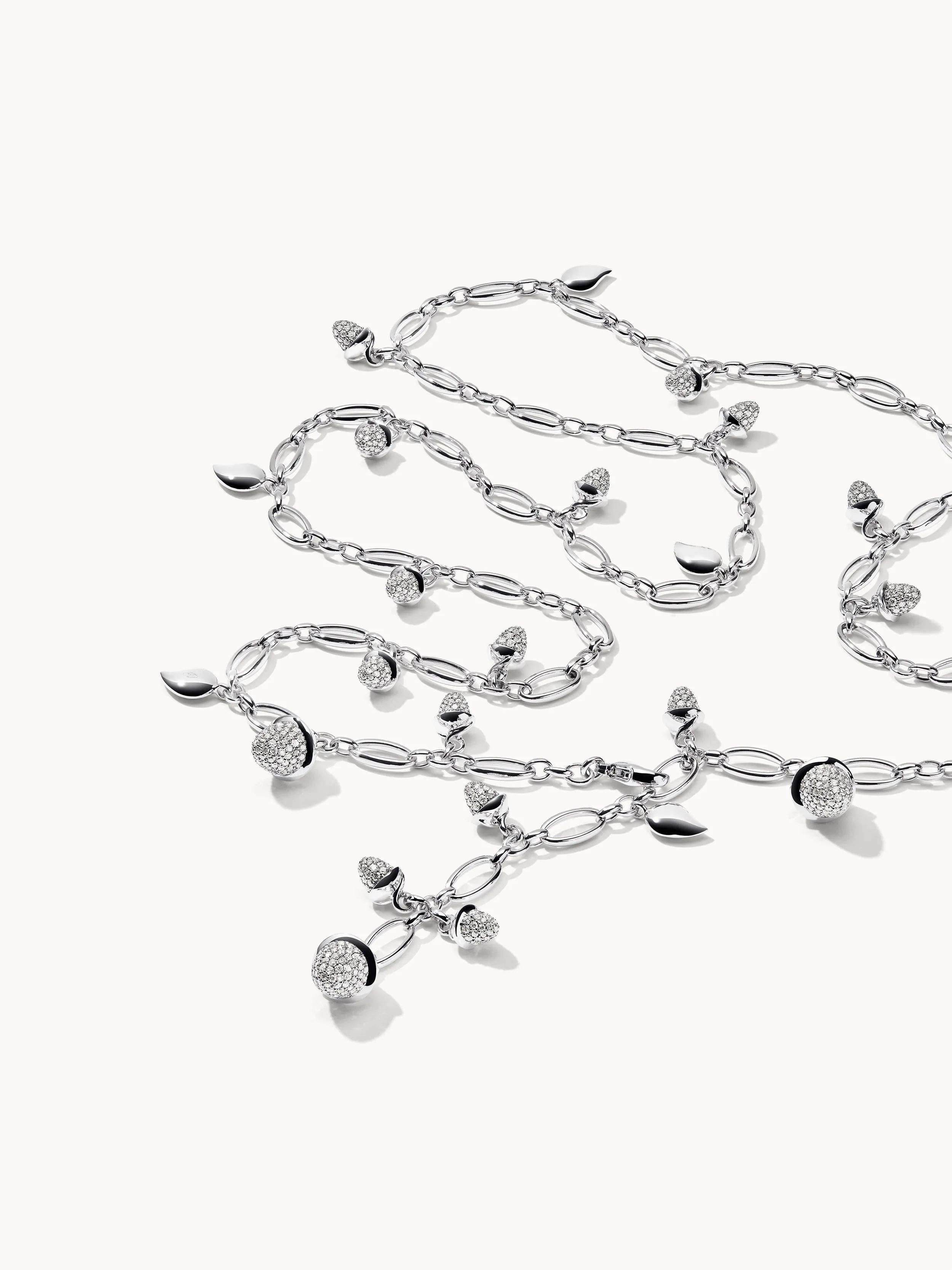 Necklace MIKADO Diamond Pavé - 100 cm with Diamond Pavé