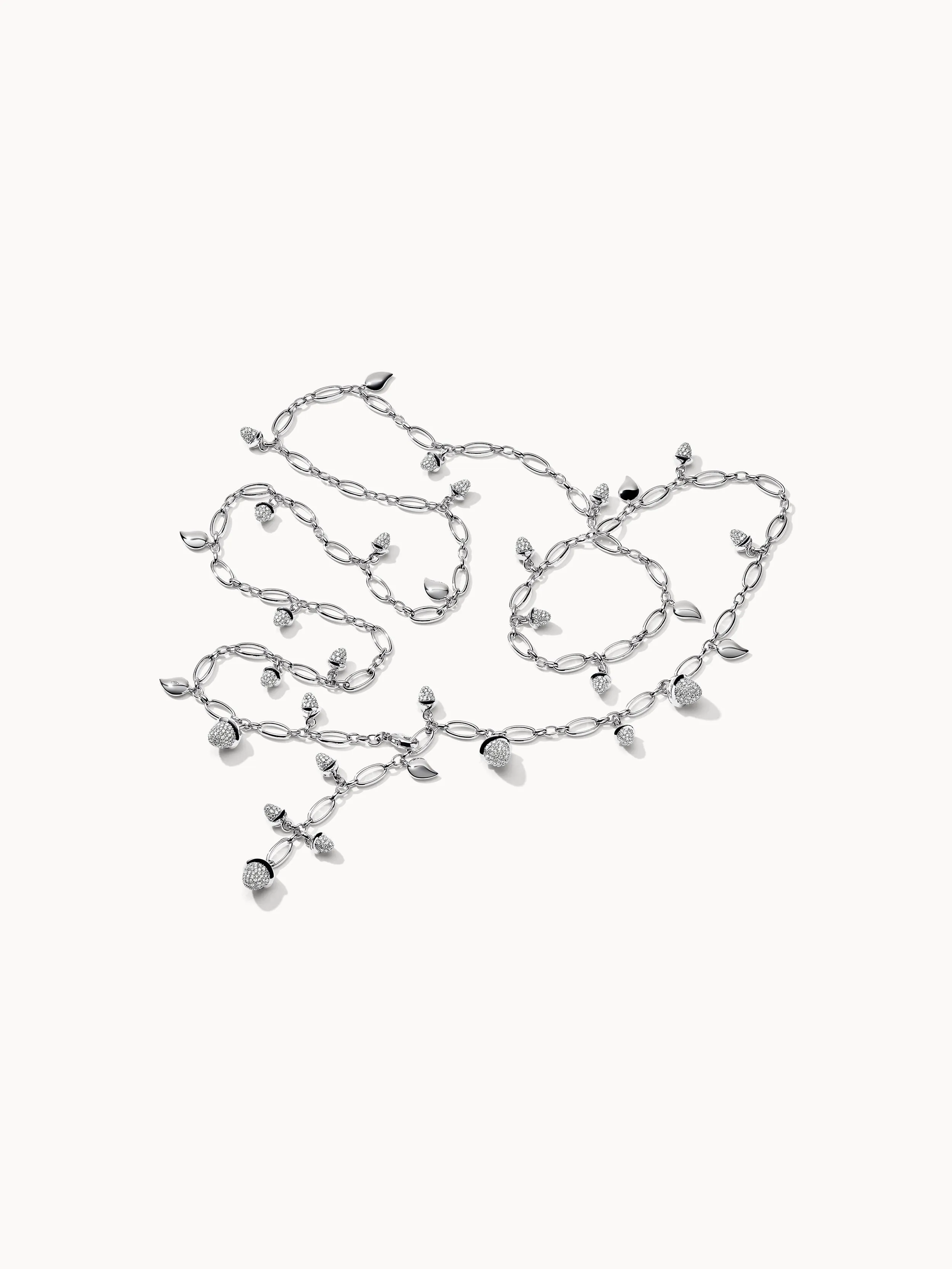 Necklace MIKADO Diamond Pavé - 100 cm with Diamond Pavé